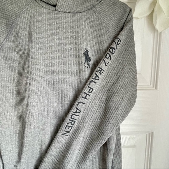 2xHP❤️ Polo Ralph Lauren Boys Hoodie Waffle Knit Pullover Pony Logo Size 6 - Picture 4 of 11